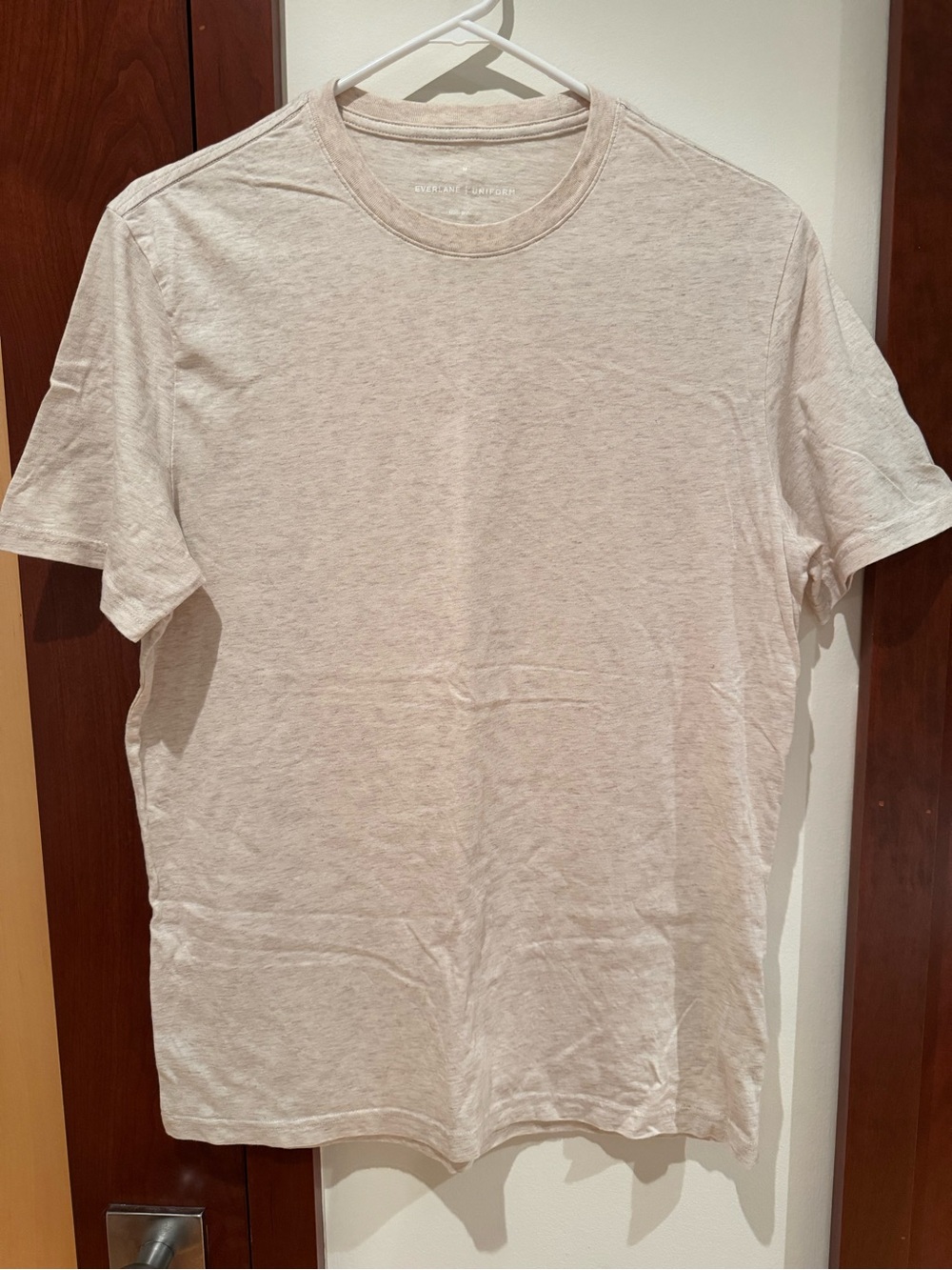 Everlane Men's Crewneck Tee in Light Beige Heather